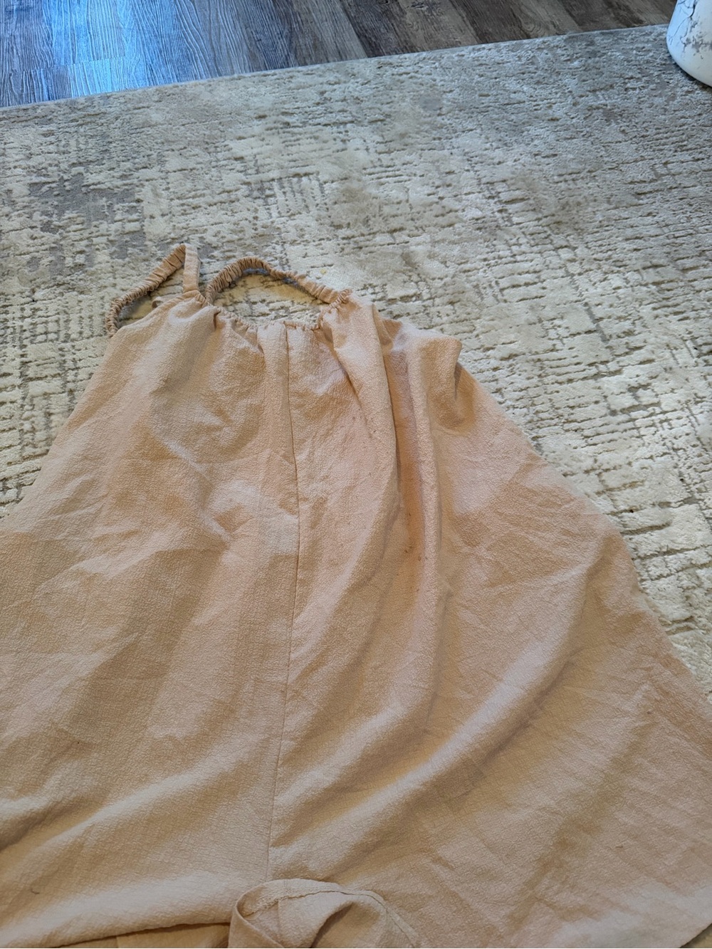 SHEIN Pale Peach Sleeveless Maxi Dress with Ruched Straps